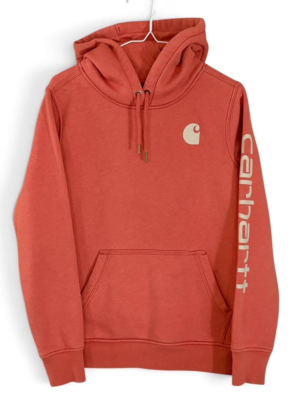 Carhartt Clarksburg Light Orange Relaxed Fit Logo Hoodie Sweatshirt